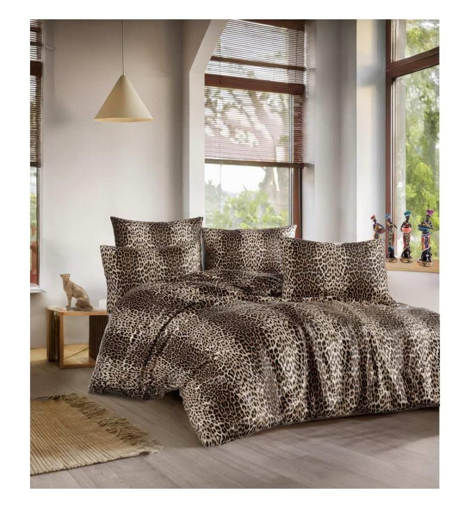 Housse de couette simple XL, DE, 50 % coton / 50 % polyester, marron, beige