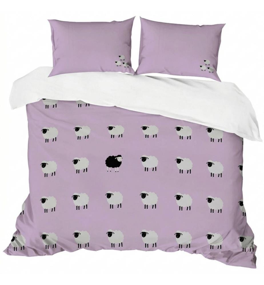 Doppelbettwäsche-Set, FR, 70 % Baumwolle / 30 % Polyester, Flieder