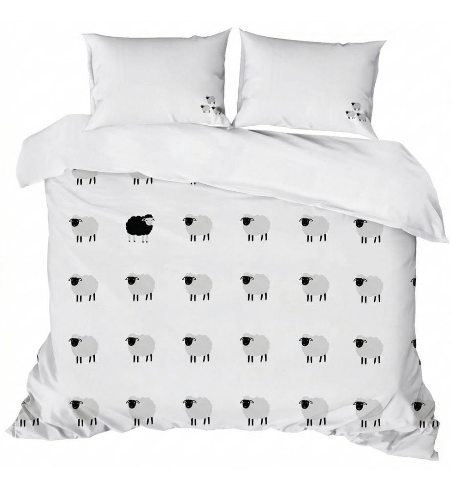 Housse de couette double, FR, 70 % coton / 30 % polyester, blanche