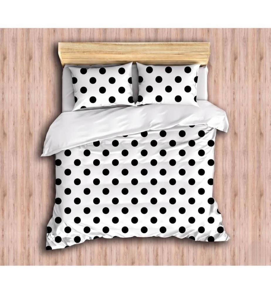 Parure de lit double, résistante au froid, 70 % coton / 30 % polyester, blanc et noir
