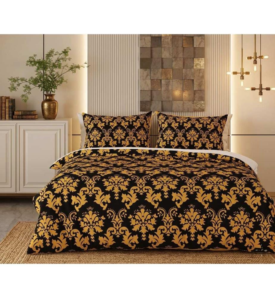 Housse de couette double, résistante au froid, 70 % coton / 30 % polyester, blanc, noir, jaune