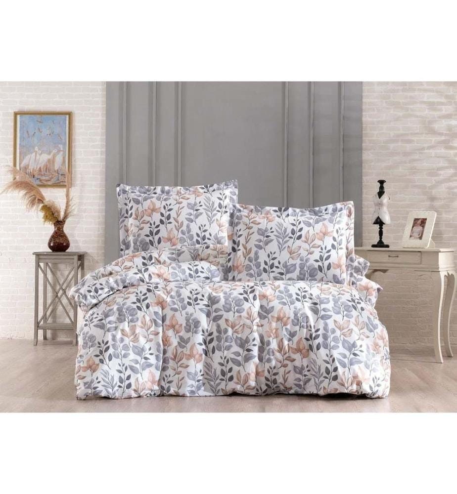 Parure de lit Ranforce Super King, FR, 100 % coton Ranforce, blanc, lilas clair, beige, gris foncé