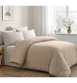 Couvre-lit matelassé Ranforce King, UE, FR, 100 % coton Ranforce, beige