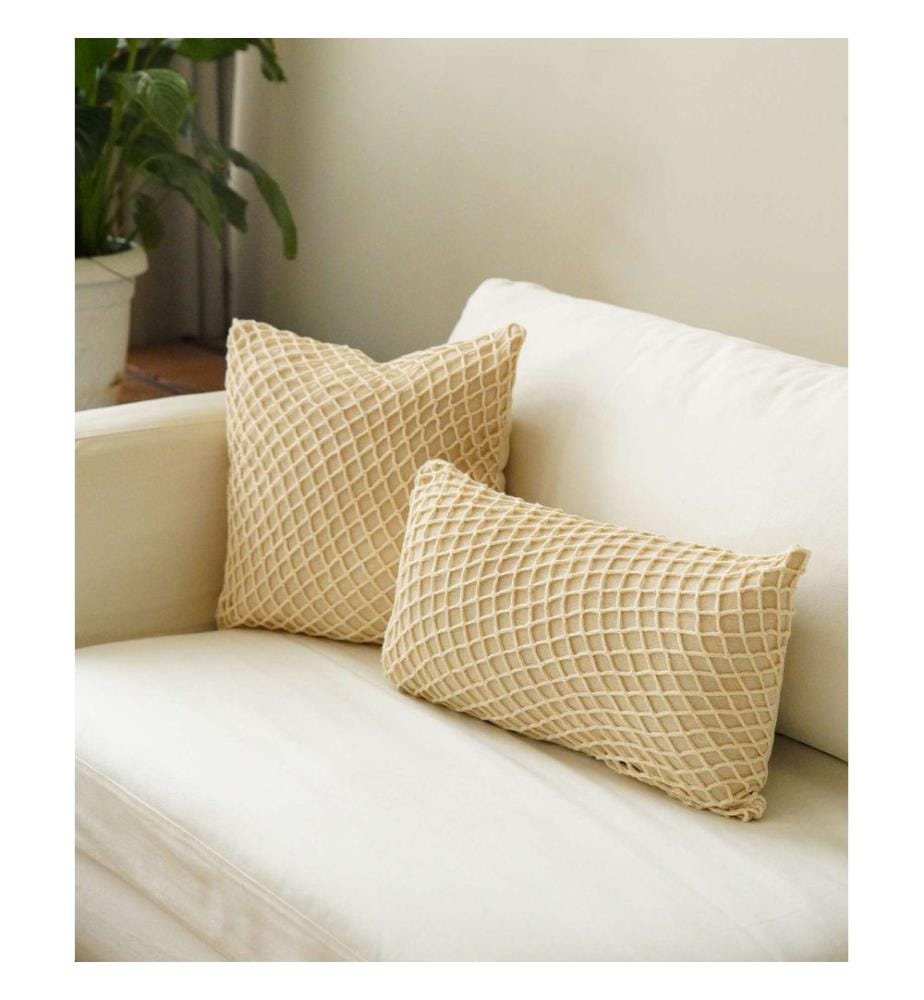 Housse de coussin, beige, 100 % COTON