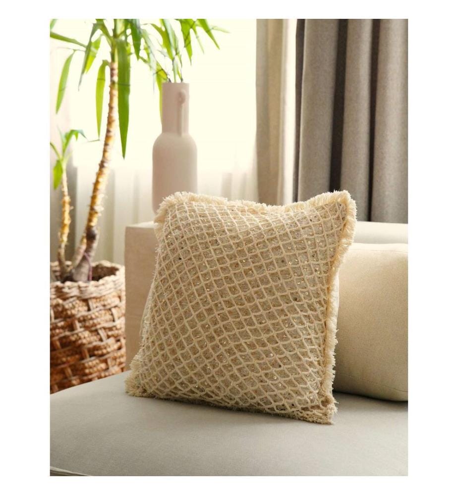 Housse de coussin, beige, 85 % COTON / 15 % POLYESTER