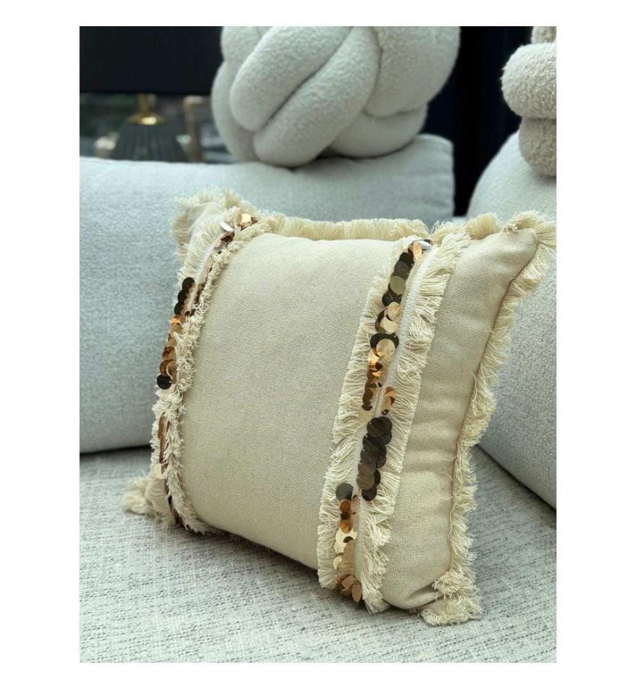 Housse de coussin, beige, 85 % COTON / 15 % POLYESTER