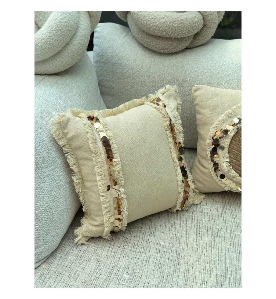 Housse de coussin, beige, 85 % COTON / 15 % POLYESTER