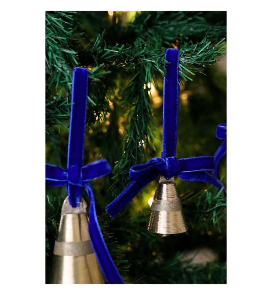 Weihnachtsbaumschmuck, blau, 100 % SAMT