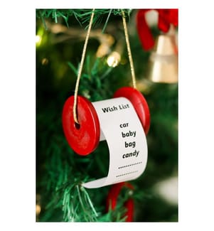 Decorazione per albero di Natale, rosso, 100% LEGNO