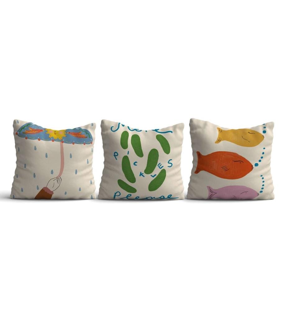 Kissenbezug-Set, 3 Stück, mehrfarbig, 50 % BAUMWOLLE / 50 % POLYESTER