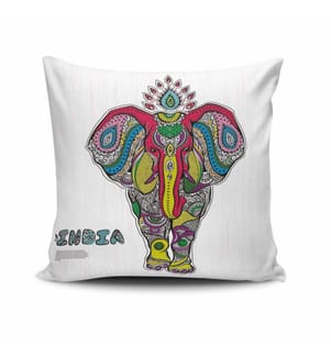 Cuscino, Multicolore, 50% Cotone / 50% Poliestere