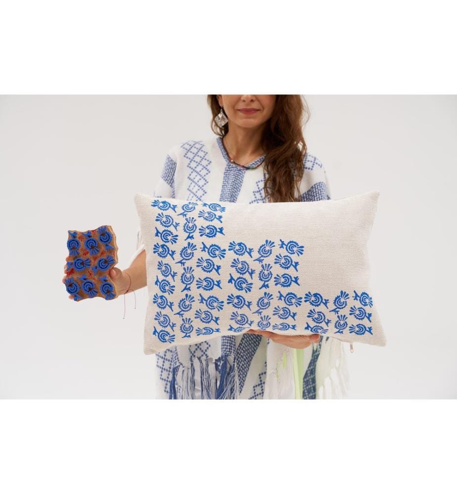 Coussin, crème, 100 % CHENILLE