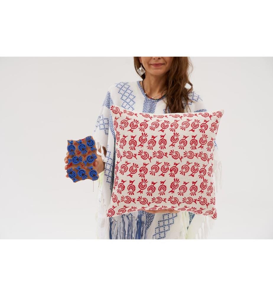 Coussin, crème, 100 % CHENILLE