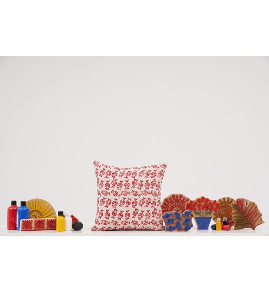 Coussin, crème, 100 % CHENILLE
