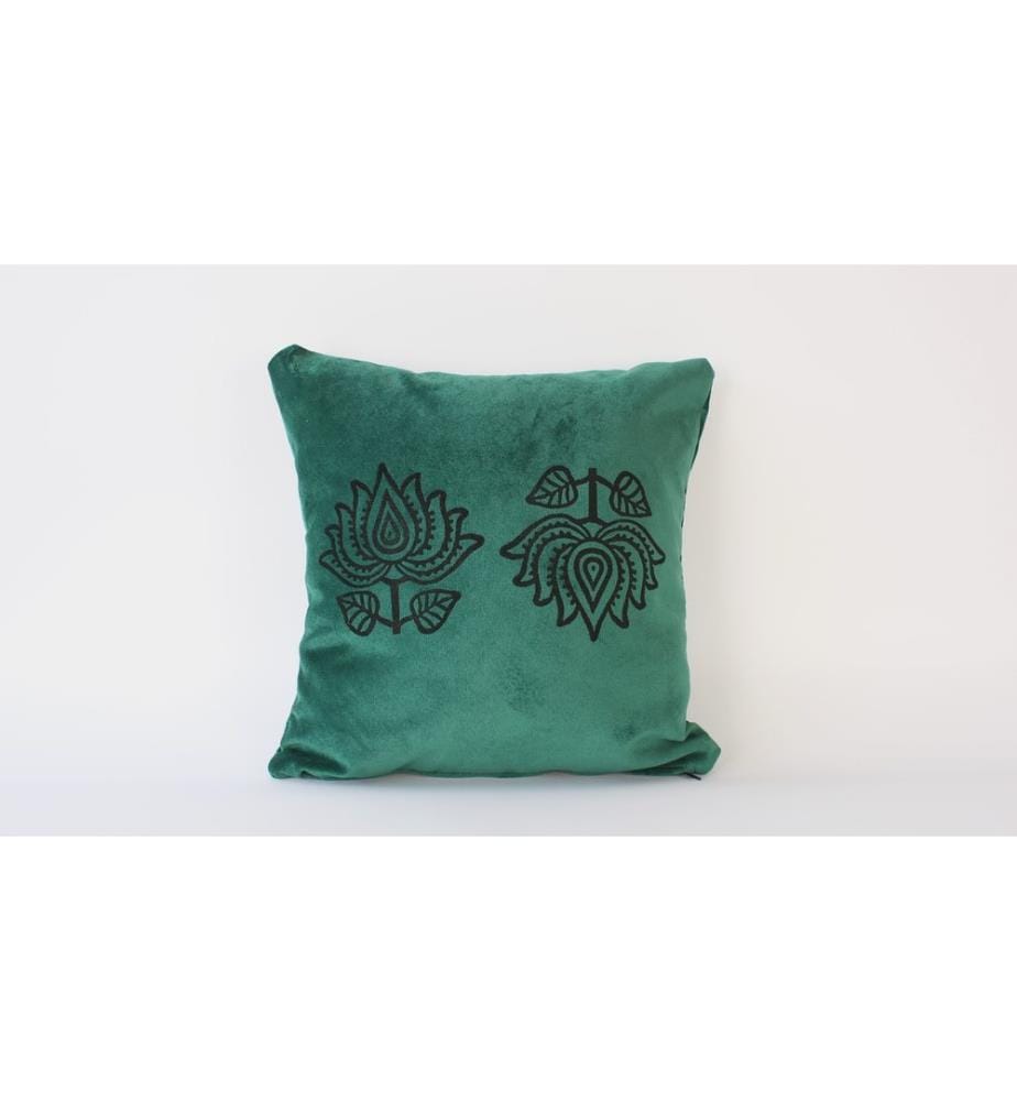 Cuscino, verde, 100% VELLUTO