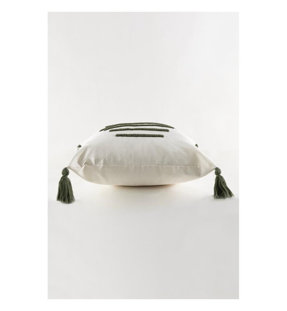 Coussin, vert, 100 % LIN