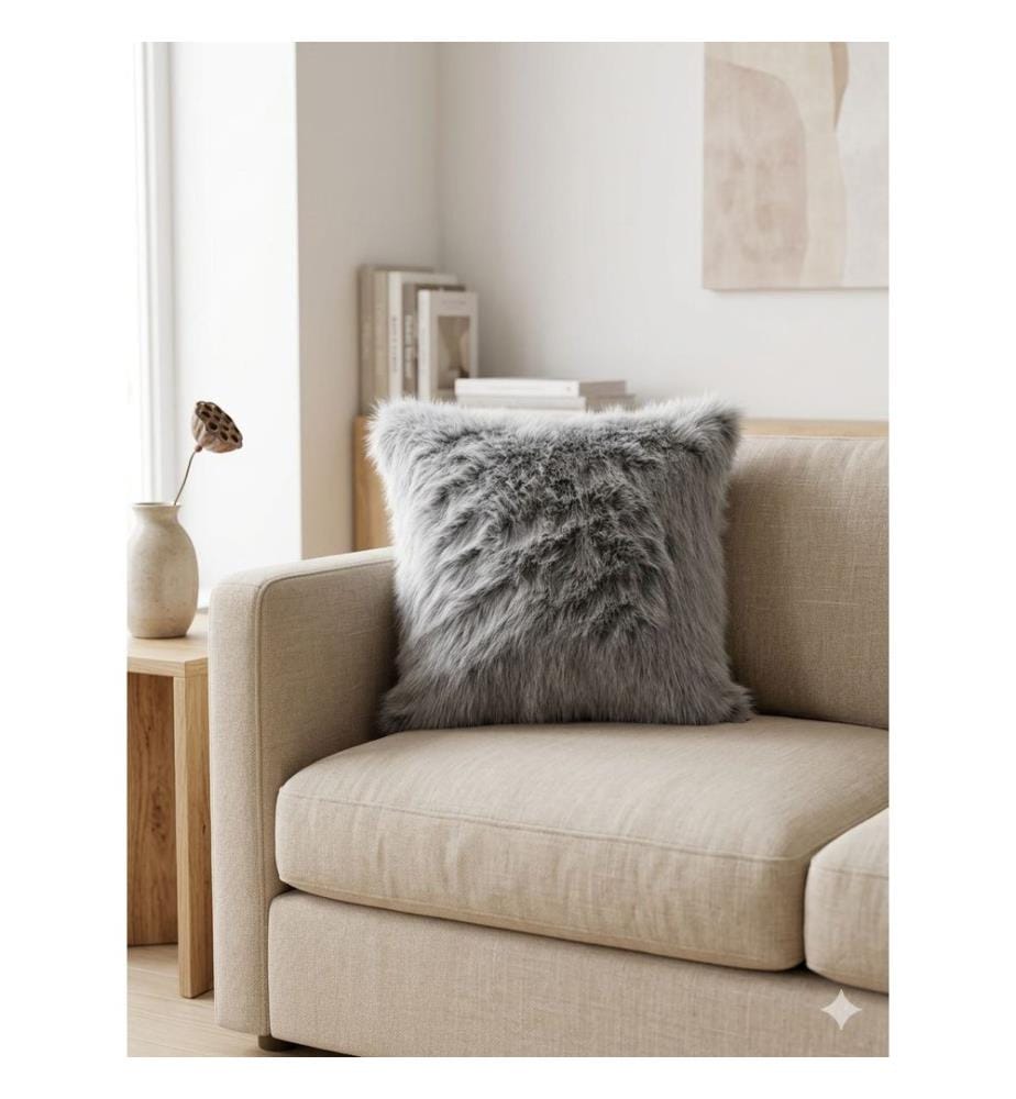 Housse de coussin, 100 % polyester recyclé, grise