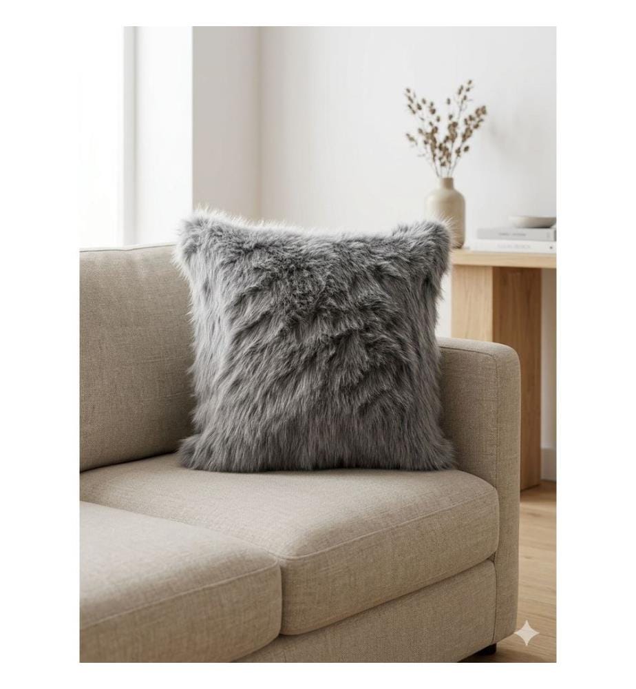 Housse de coussin, 100 % polyester recyclé, grise