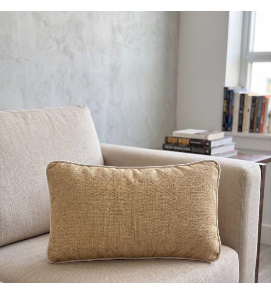Ensemble de 2 housses de coussin, 100 % lin, beige