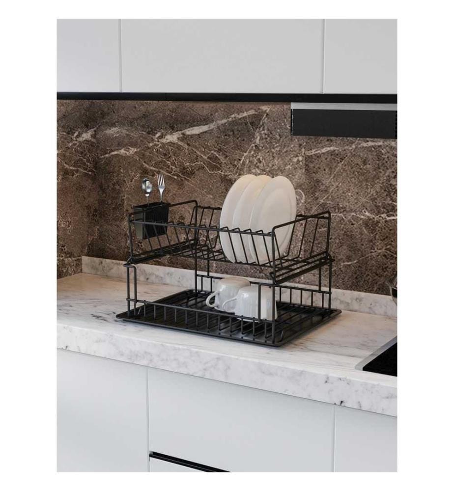 Dish Rack, Black, 100% Metal