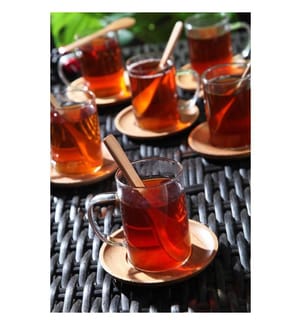 Tea Cup Set, 18 Pieces, Multicolor, Borosilicate Glass, Heat And Flame Resistent