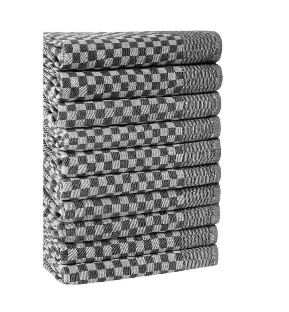 Kitchen Towel Set, 10 Pieces, Anthracite, 80% Cotton - 20% Polyester