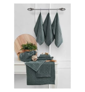 Küchentuch-Set, 10-teilig, grün, 80% Baumwolle - 20% Polyester