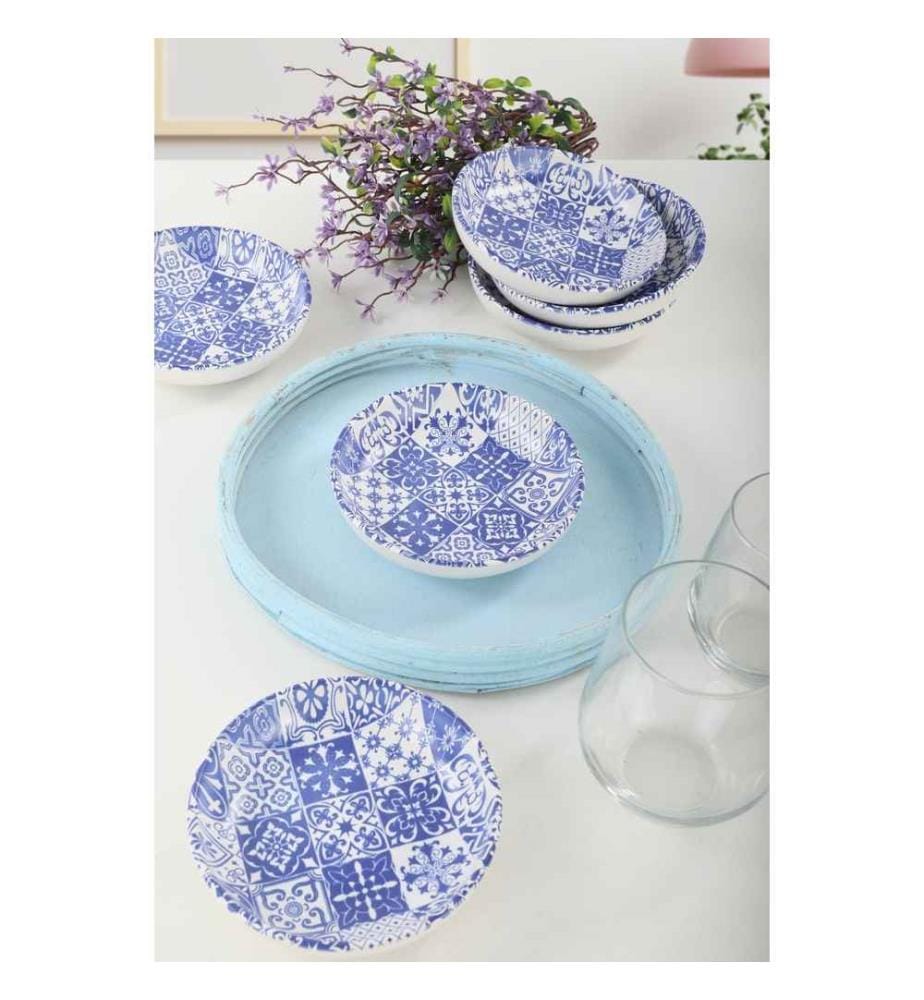 Sauce Plate Set, White Dark Blue, Ceramic