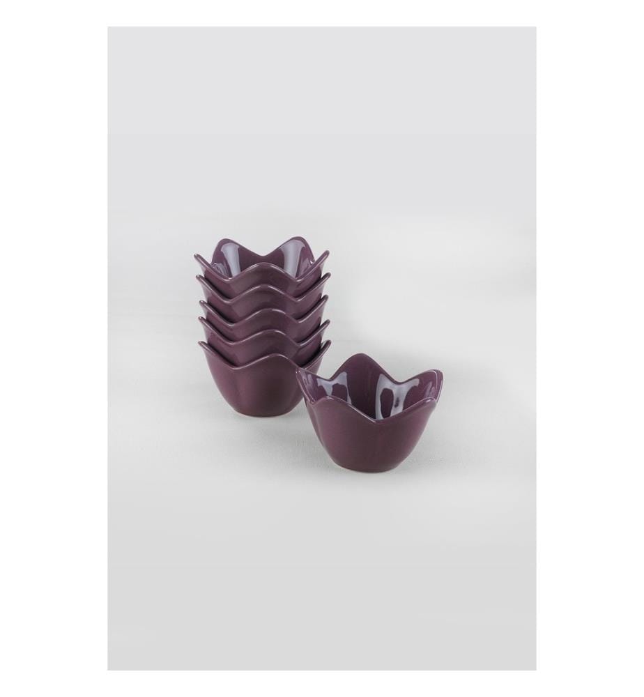 Set de bols, 6 pièces, violet, céramique