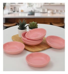 Set de bols à sauce, 6 pièces, rose, céramique, n'absorbe pas l'eau