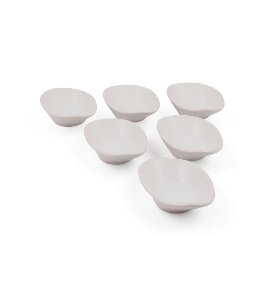 Sossenschüssel-Set, 6-teilig, weiss, Keramik, nicht wasserabsorbierend