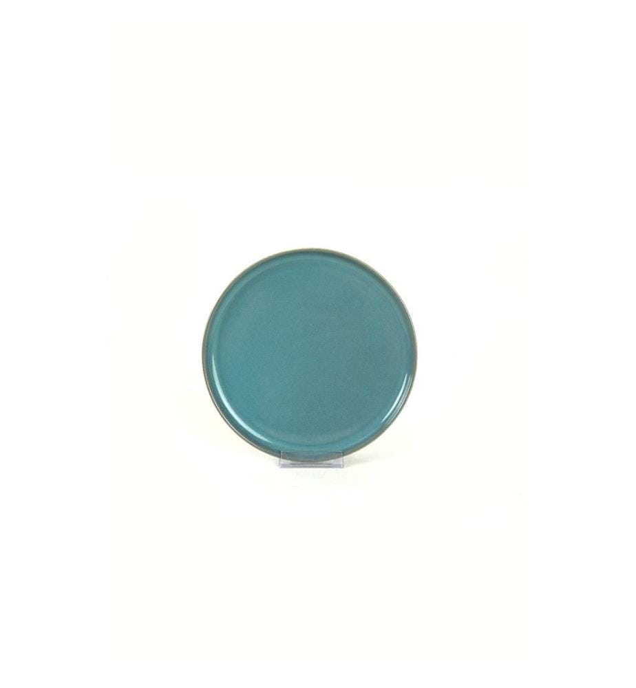 Set d'assiettes à dessert, 6 pièces, Turquoise, 100% céramique, antibactérien