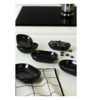 Set de bols apéritifs, 6 pièces, noir mat, 100% céramique, antibactérien