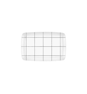 Piatto di servizio, bianco, nero, 100% ceramica