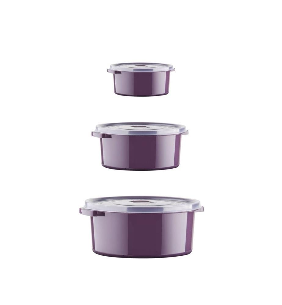 Set di contenitori, 12 pezzi, viola, 100% plastica