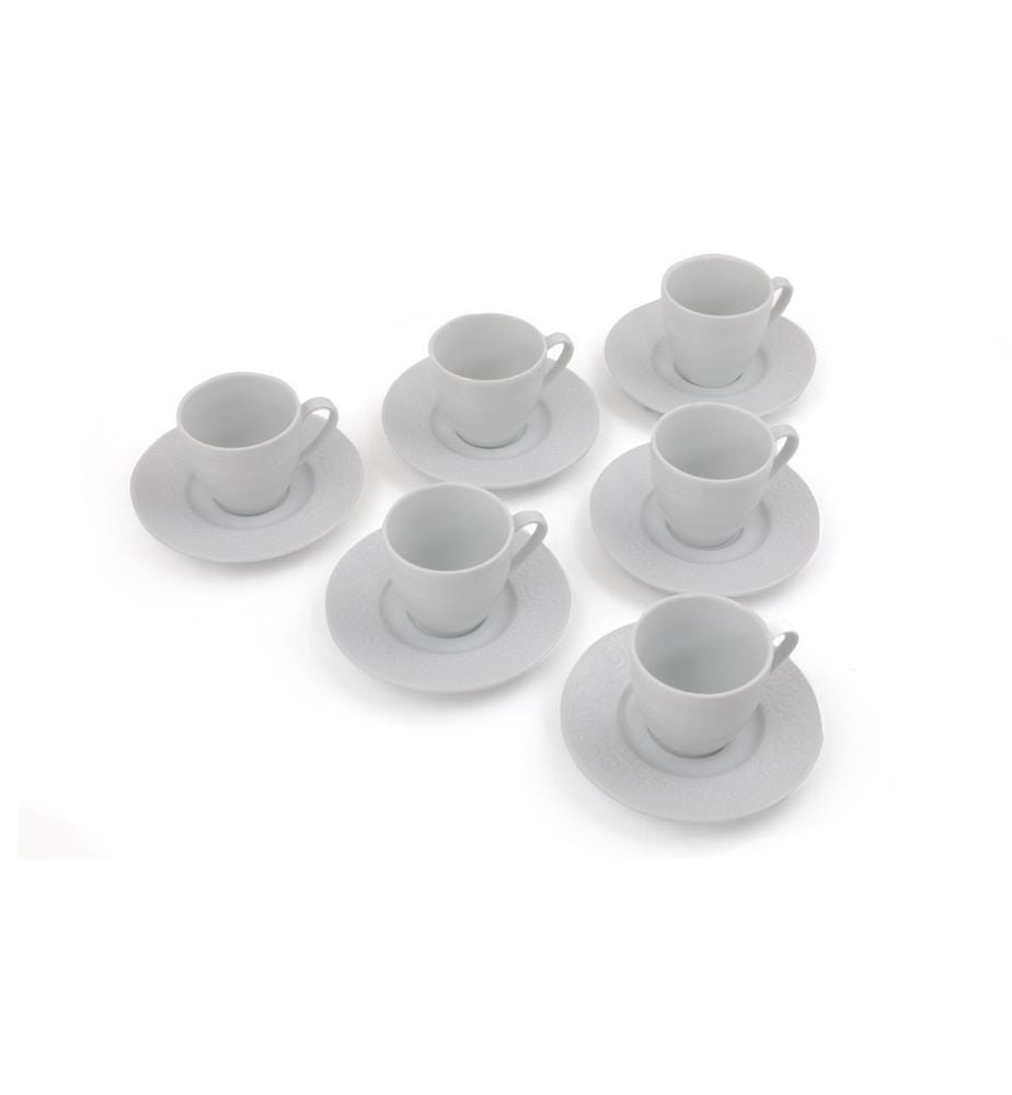 Coffee Cup Set, 12 Pieces, White, Porcelain