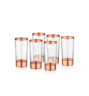 Set de verres, 6 pièces, or rose, verre