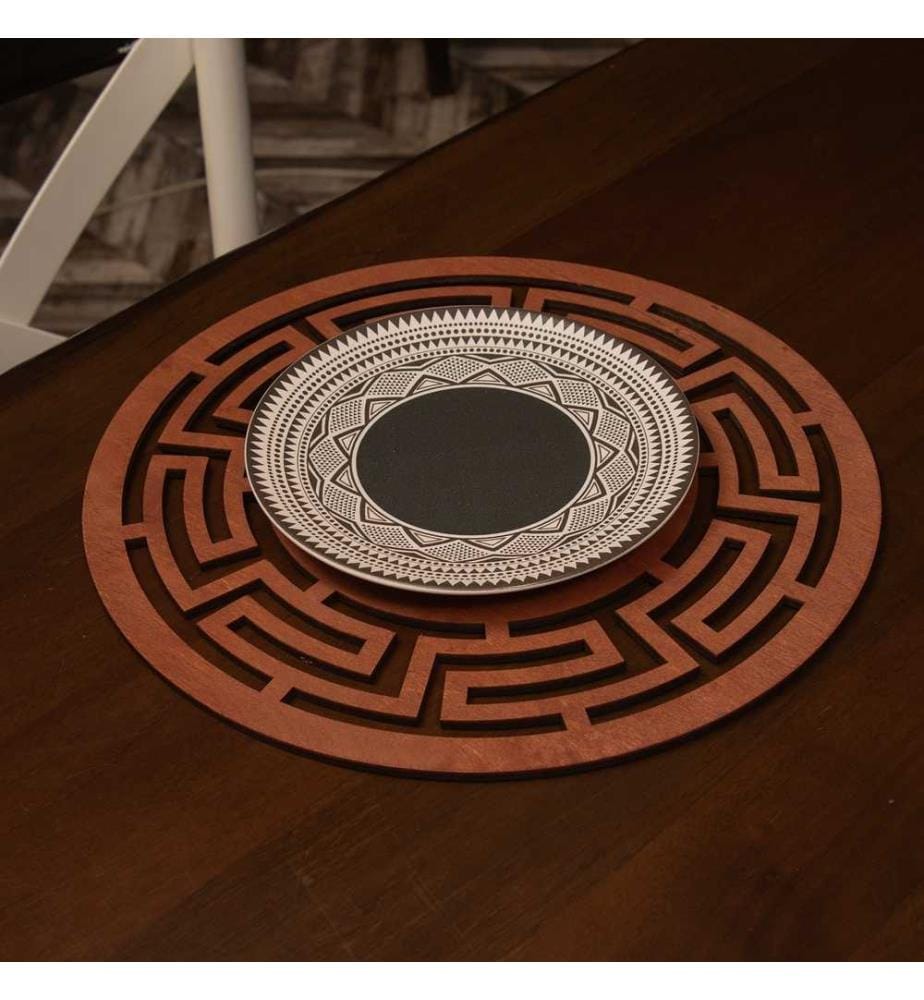 Table Mat Set, 4 Pieces, Rose, 100% Wooden, Handmade