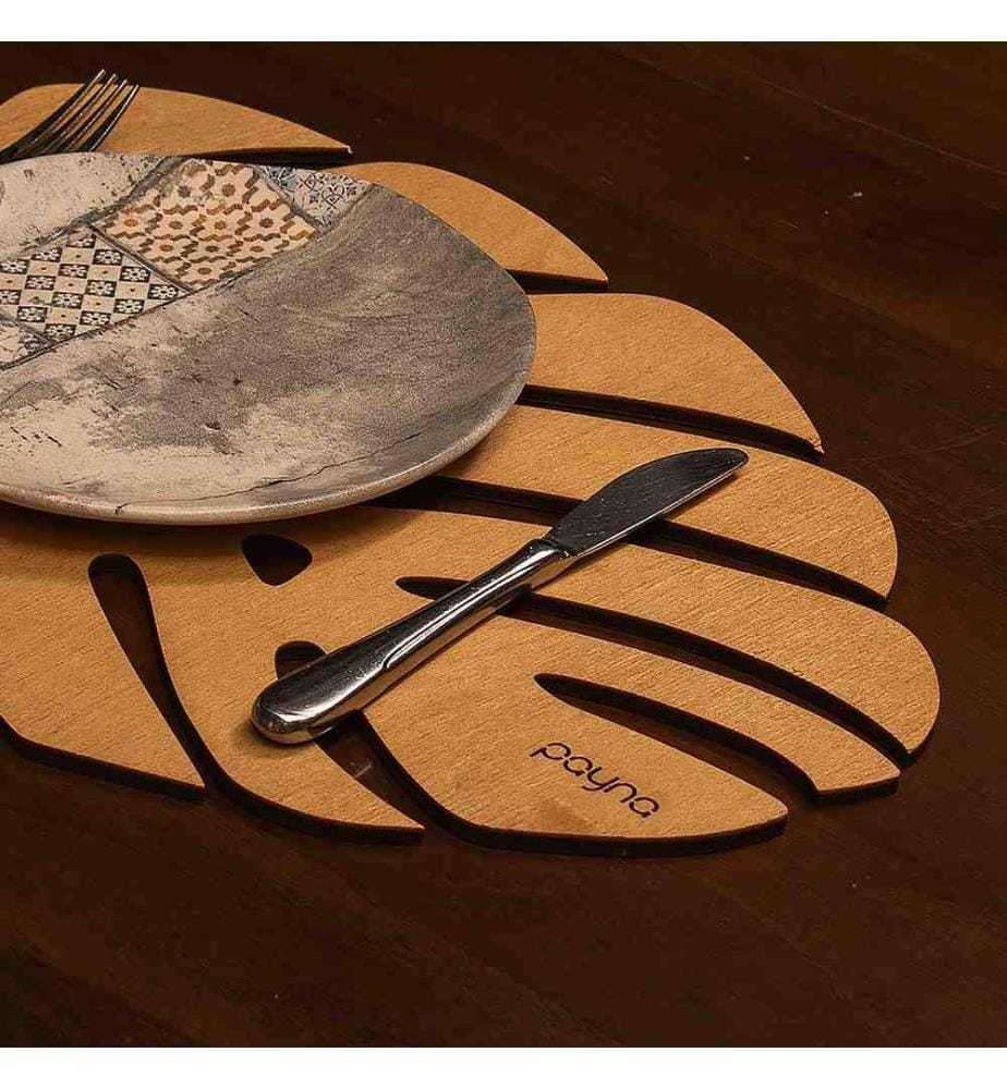 Table Mat Set, 4 Pieces, Honey, 100% Wooden, Handmade
