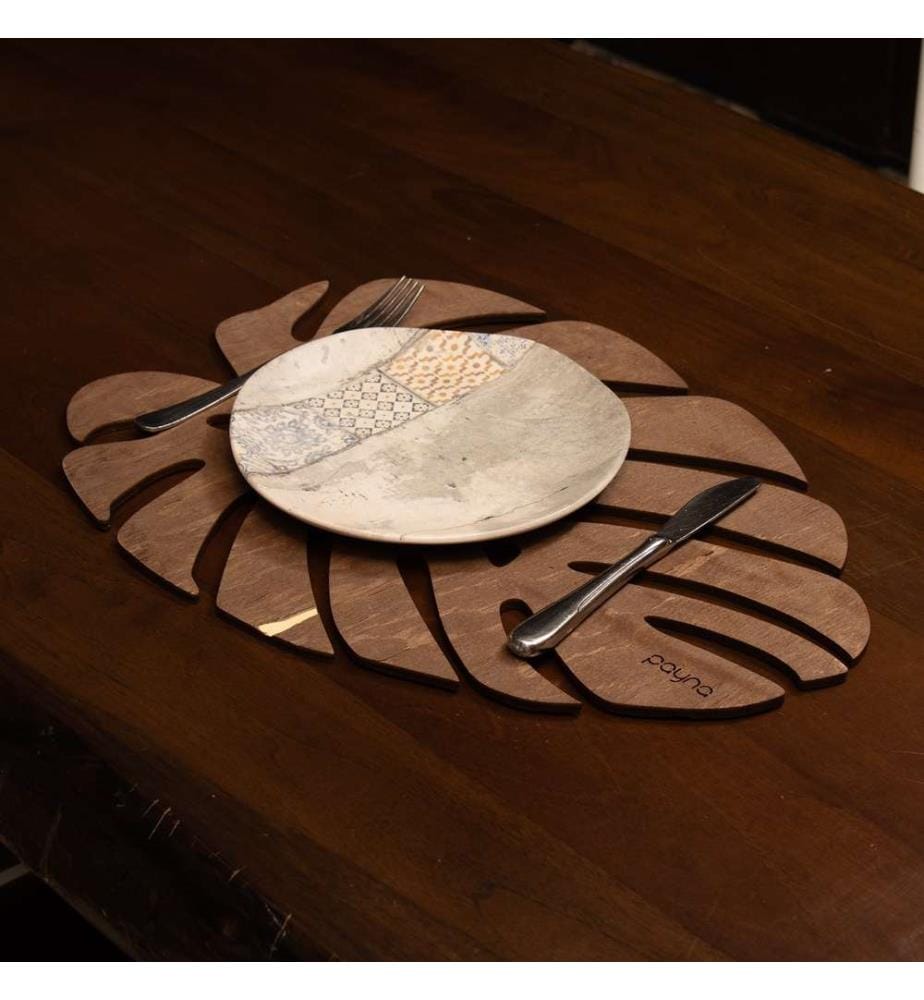 Table Mat Set, 4 Pieces, Wenge, 100% Wooden, Handmade