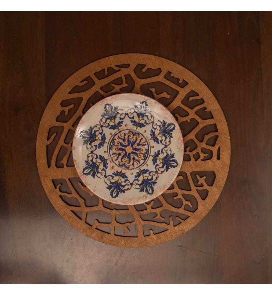 Table Mat Set, 6 Pieces, Walnut, 100% Wooden, Handmade