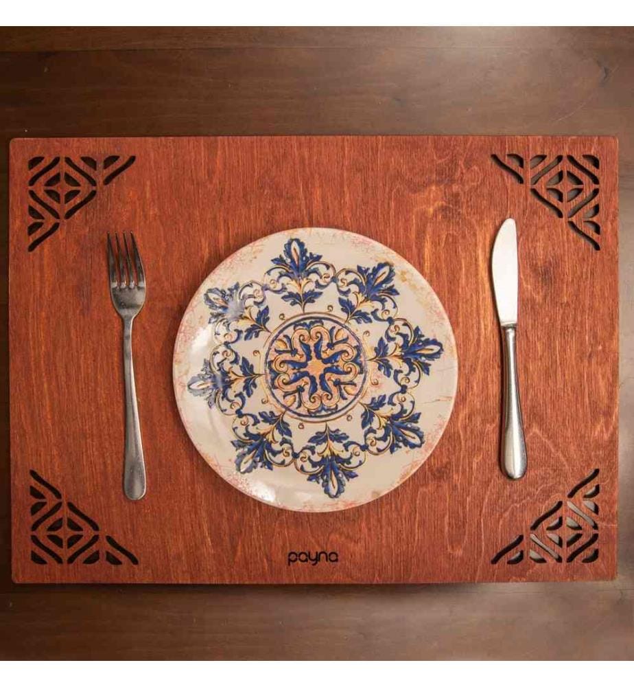 Table Mat Set, 6 Pieces, Rose, 100% Wooden, Handmade