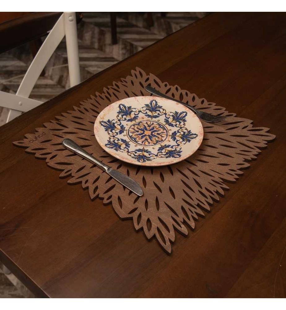 Tischset, 6-teilig, Wenge, 100% Holz, handgefertigt