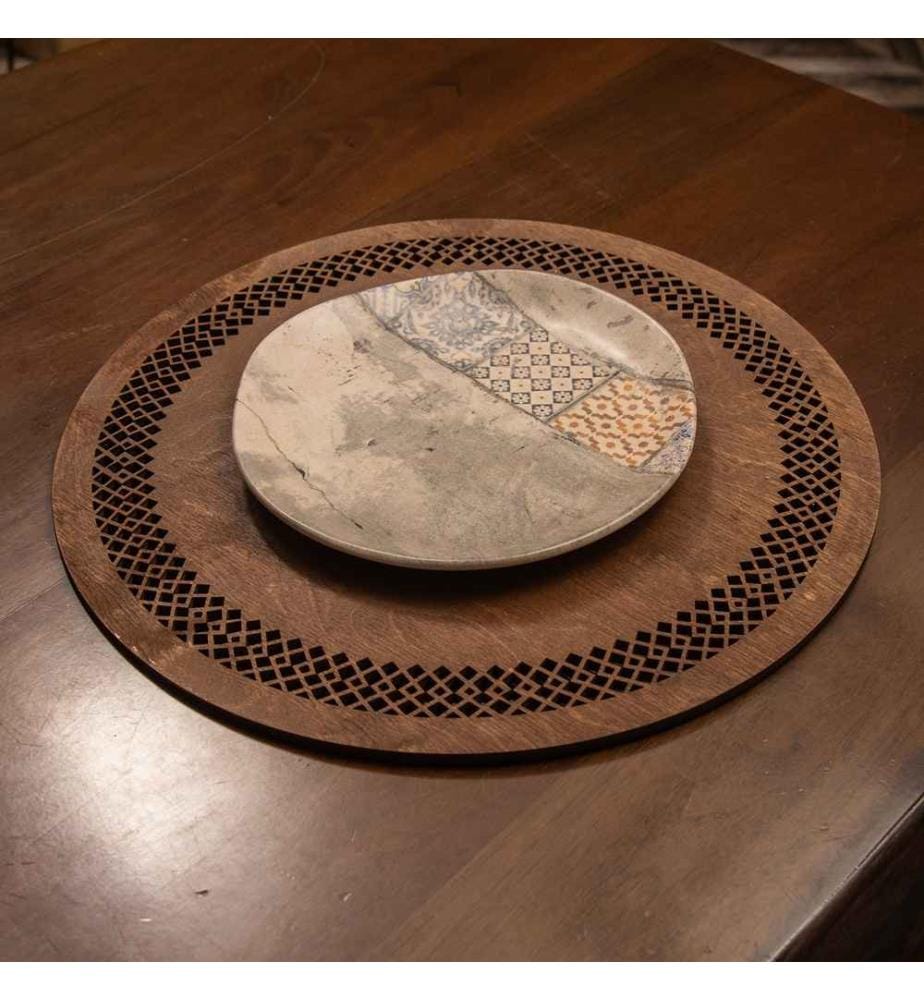 Table Mat Set, 6 Pieces, Wenge, 100% Wooden, Handmade
