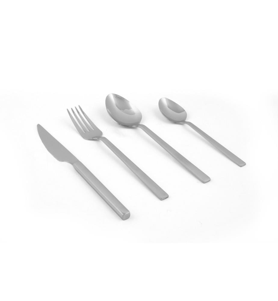 Ensemble de couverts, 24 pièces, argent, acier inoxydable