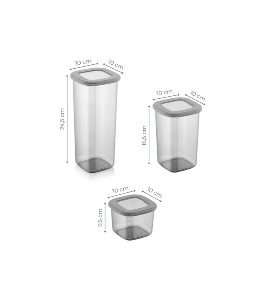 Boîte de rangement, 24 pièces, anthracite, plastique, sans Bpa