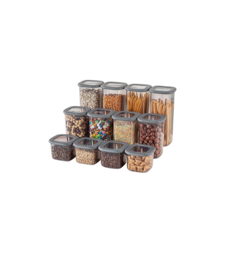 Boîte de rangement, 24 pièces, anthracite, plastique, sans Bpa