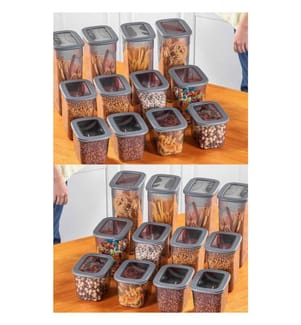 Aufbewahrungsboxen-Set, 24-teilig, anthrazit, Kunststoff, bpa-frei