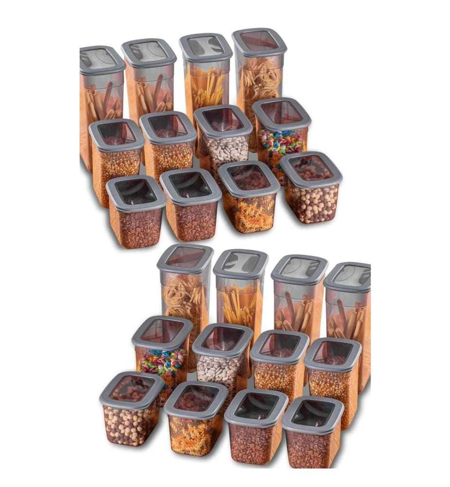 Aufbewahrungsboxen-Set, 24-teilig, anthrazit, Kunststoff, bpa-frei