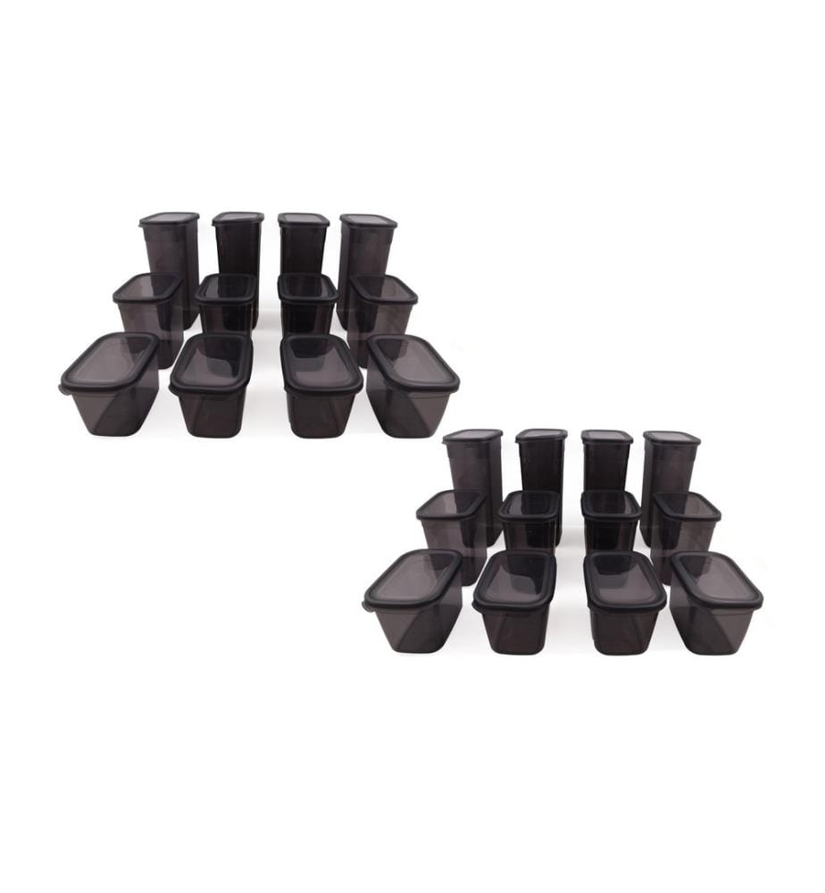 Aufbewahrungsboxen-Set, 24-teilig, anthrazit, Kunststoff, bpa-frei